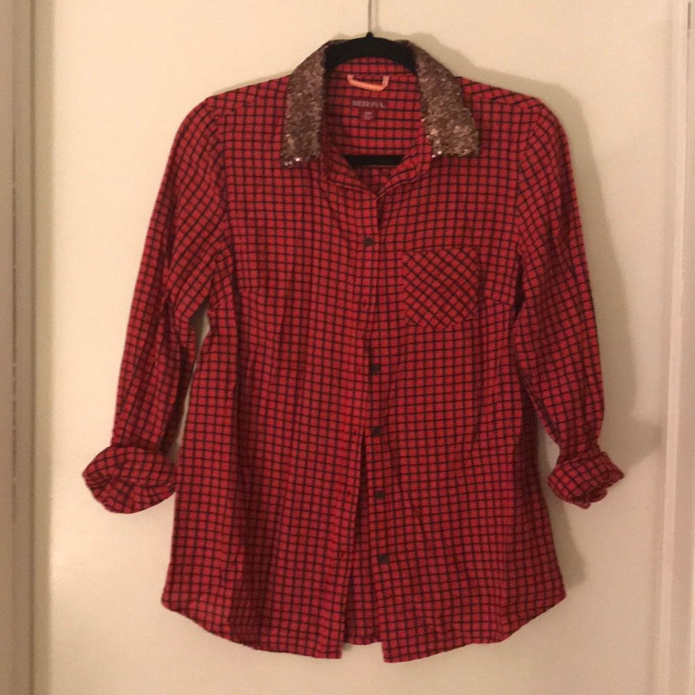 Checkered button down